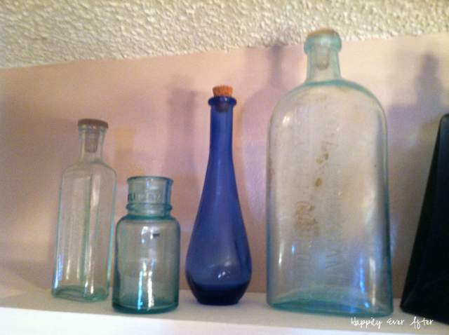 Blue Glass Bottles | Happily Ever After Etc. 