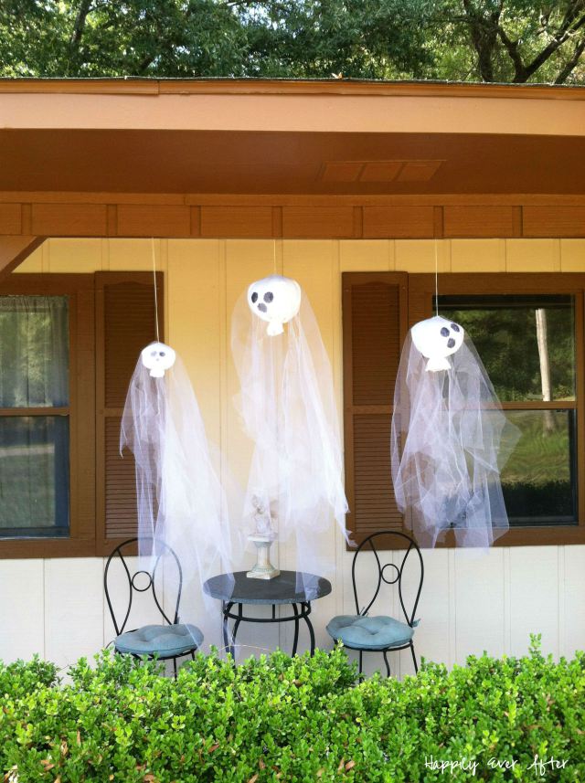 Is It Fall Yet - DIY Porch Hanging Ghosts | Happily Ever After Etc.