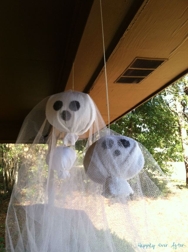 Is It Fall Yet - DIY Porch Hanging Ghosts | Happily Ever After Etc.