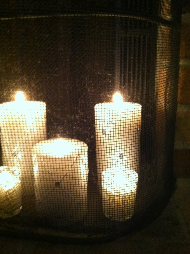 A Little Sparkle - Adding Candles To The Fireplace | Happily Ever After Etc. 
