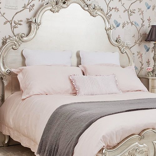 Happily Ever After, Etc. blush and silver bed
