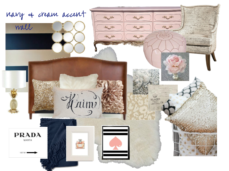 Navy, Blush and Gold Mood Board for Karlie