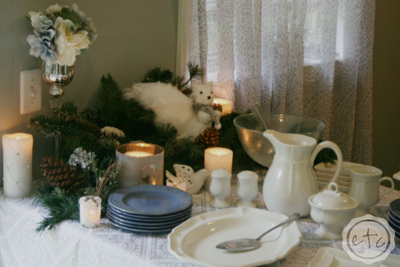 Christmas Dining Room with At Home and Happily Ever After, Etc.