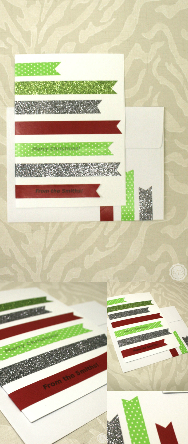 DIY Washi Christmas Cards: 10 Christmas Card Designs with only 7 Rolls of Washi! Check it Out at Happily Ever After, Etc.