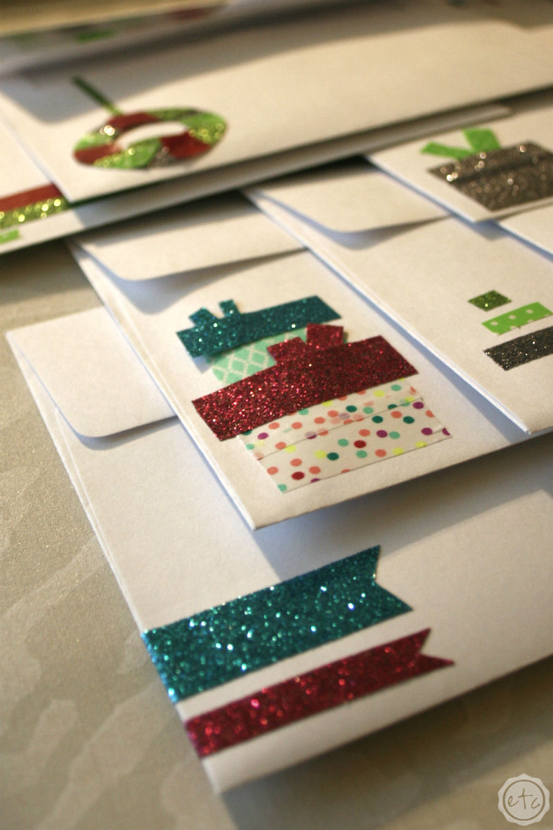 DIY Washi Christmas Cards: 10 Christmas Card Designs with only 7 Rolls of Washi! Check it Out at Happily Ever After, Etc.