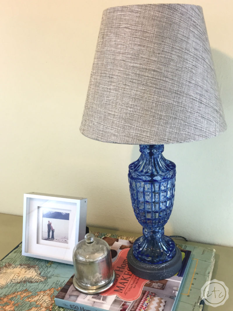 DIY Lamp Transformation... How to Color Transparent Glass with Happily Ever After, Etc.