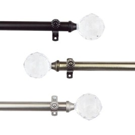 types of curtain rods with glass ends