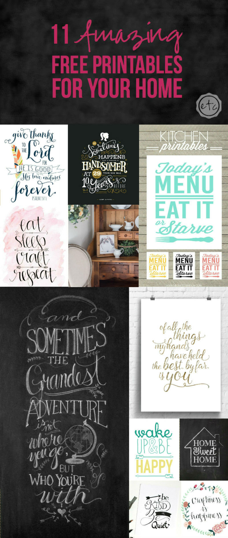 11 Amazing Free Printables for Your Home