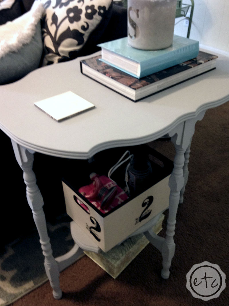 An Elegant Chalk Painted Side Table with Happily Ever After, Etc