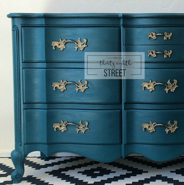 5 The Dixie Bedroom Collection. Turquoise Dresser Makeover 0983-2