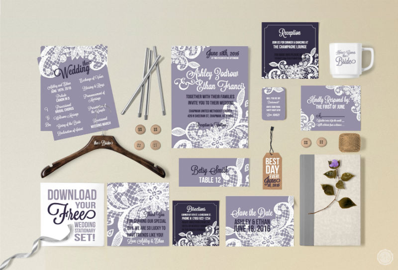 Oh my goodness how cute is this?! A FREE downloadable stationary set! You can even customize the wording for your own wedding... I am so printing my own invitations now! Click through to snag it yourself! @HappilyEverAEtc