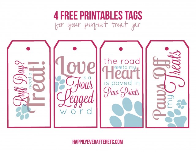 How to DIY a Dog Treat Jar with 4 Free Printable Tags - Happily Ever After, Etc.