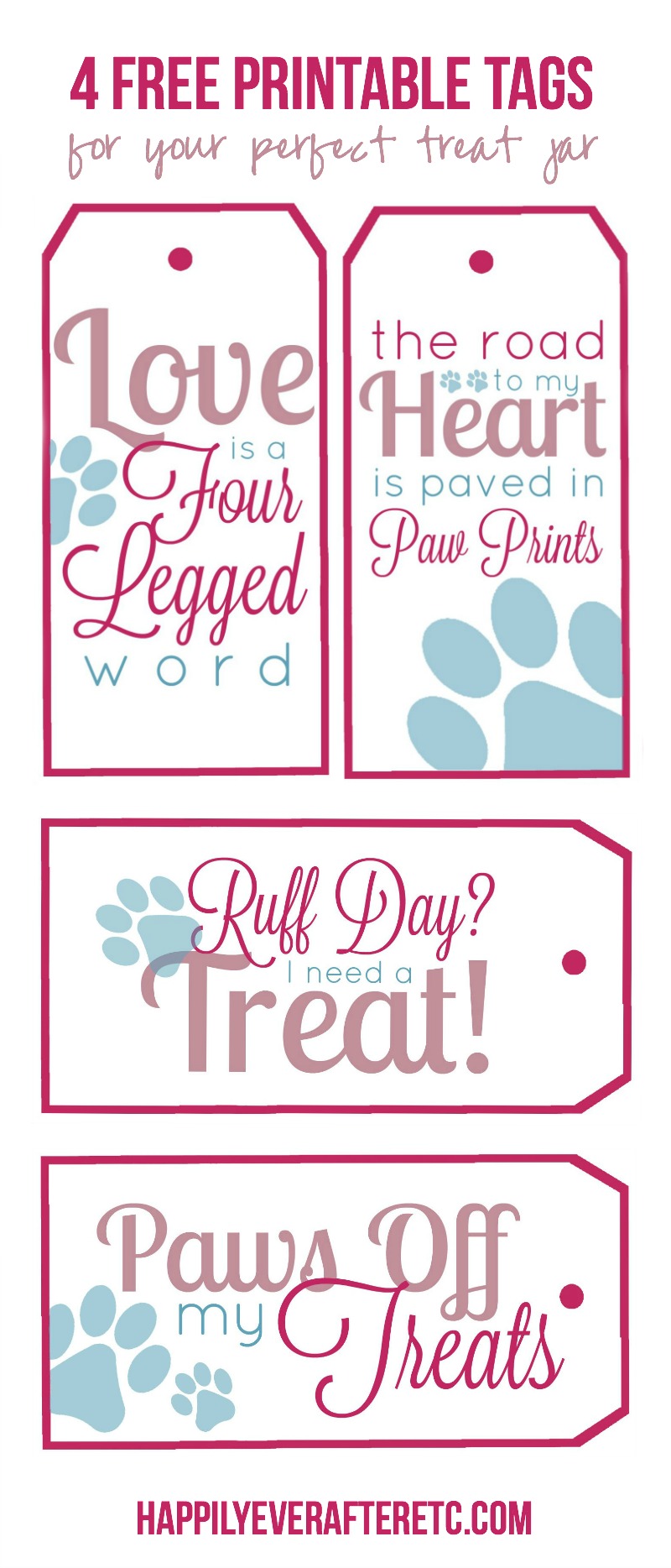 How to DIY a Dog Treat Jar with 4 Free Printable Tags