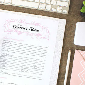 Add this Groom's Attire worksheet to your perfect Wedding Binder! 