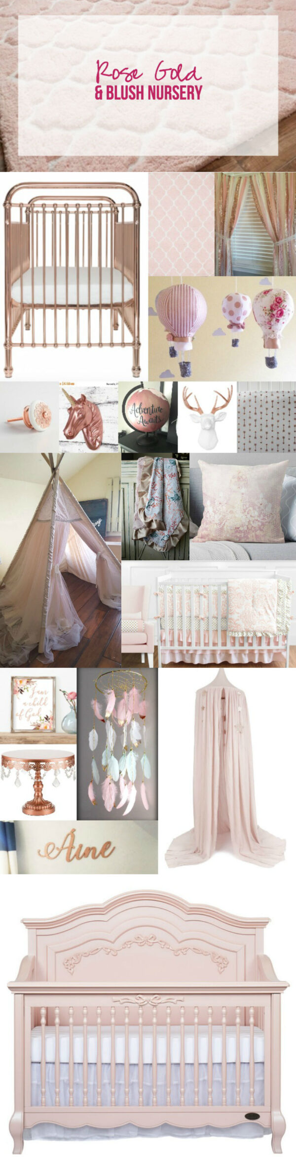 Rose Gold and Blush Nursery - Happily Ever After, Etc.