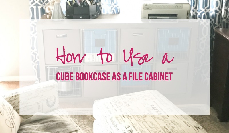 A Cube Bookcase As File Cabinet, Cube Bookcase With Storage Bins