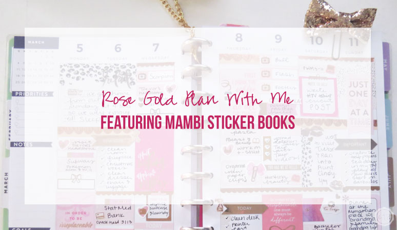 Rose Gold Plan With Me Featuring Mambi Sticker Books
