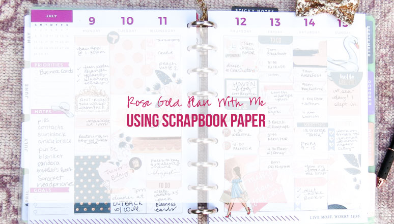Rose Gold Plan With Me Using Scrapbook Paper