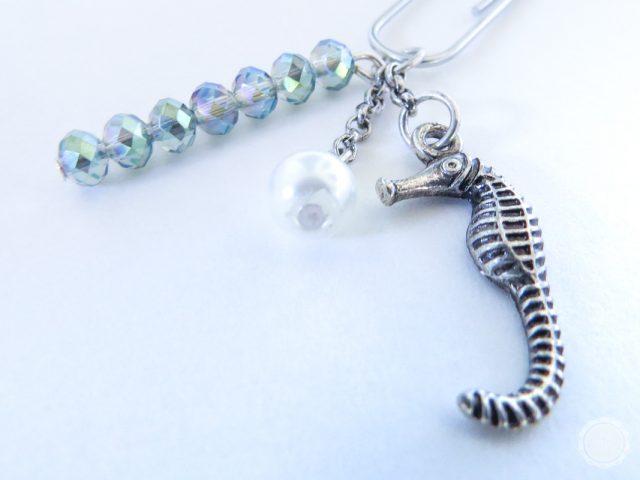 3 Ocean Dangle Paper Clips with Charms and Beads