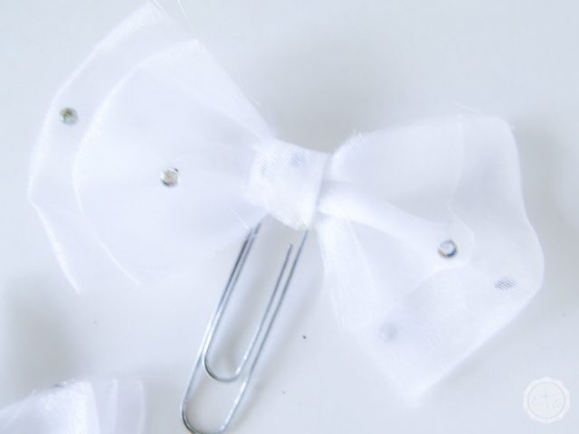 Set of 3 Wedding Tulle Bow Paperclips