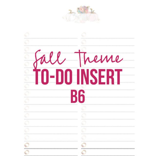 Fall Insert To-Do (B6, Printable)
