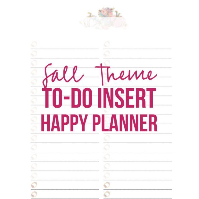 Fall Insert To-Do (Happy Planner, Printable)