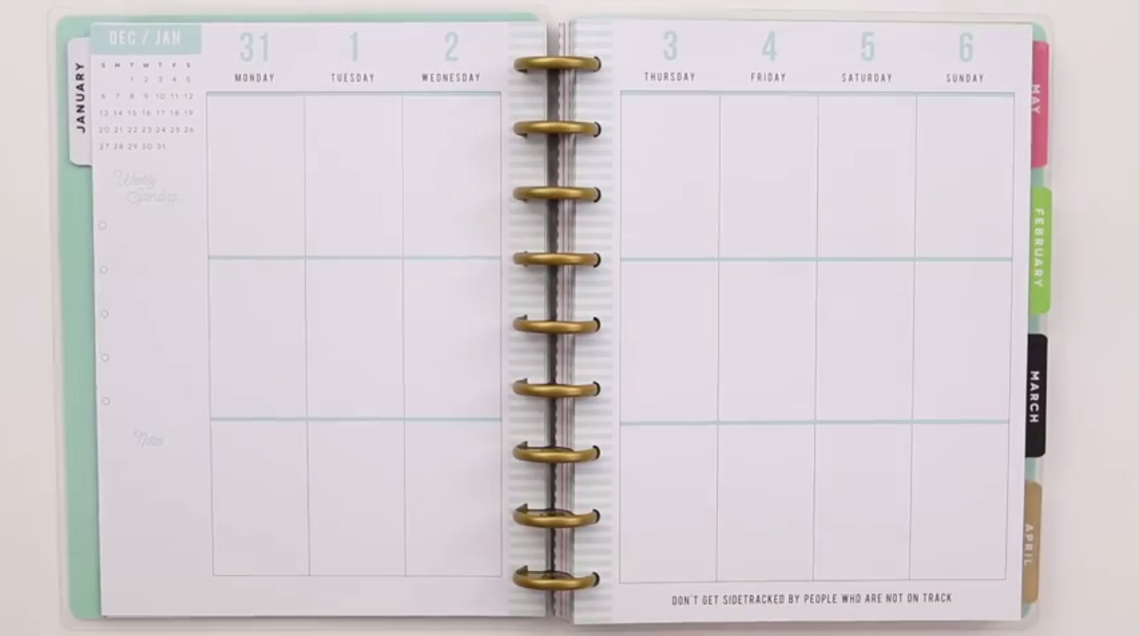 MAMBI The BIG Happy Planner Extension Pack 6 Month Calendar Hourly 