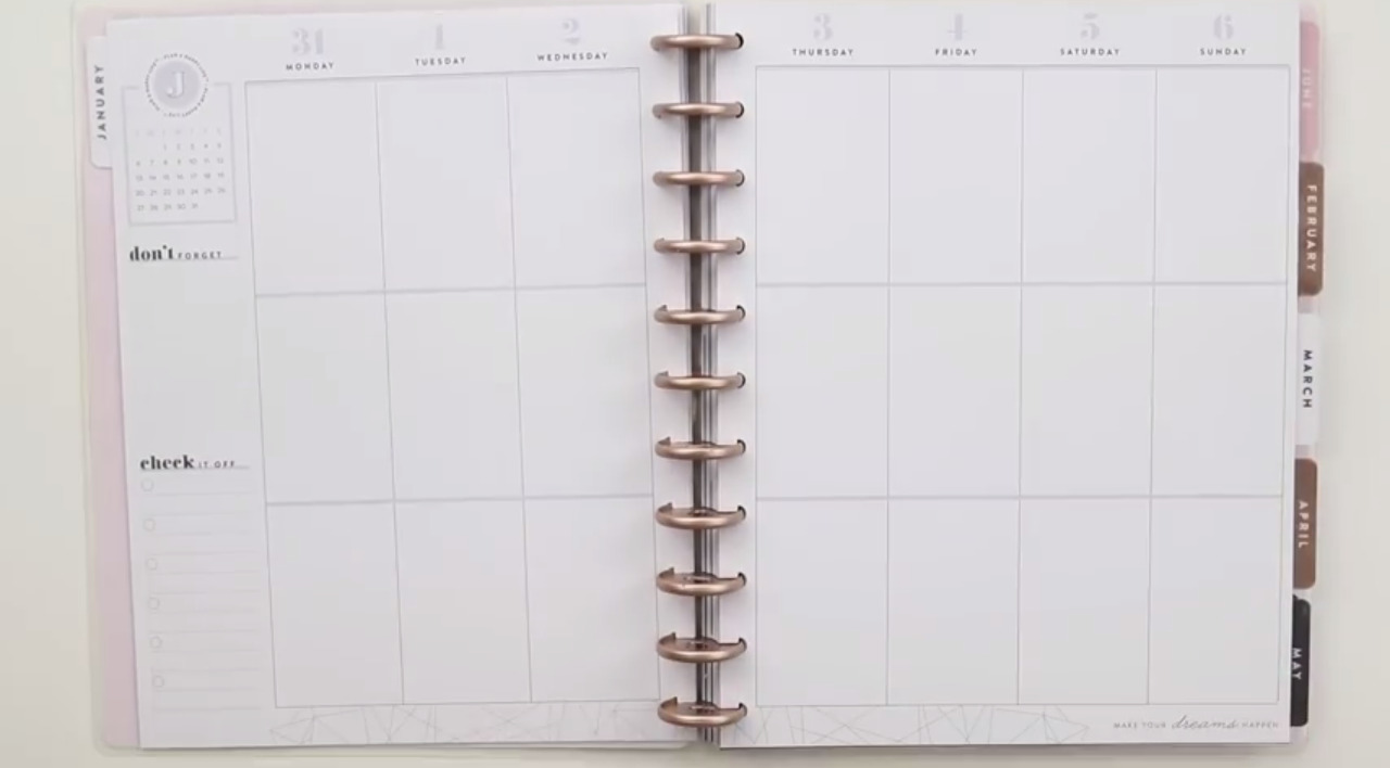 The Happy Planner 2019: Dreaming of Geos Big Interior Page Layout