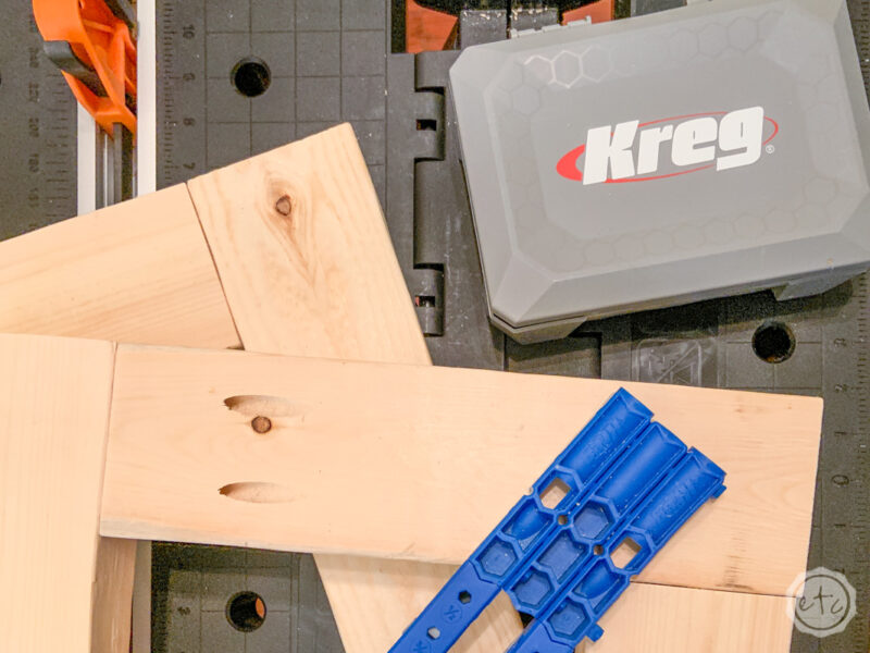 Kreg Jig tool kit and simple frames showing off a few fun pocket hole joints
