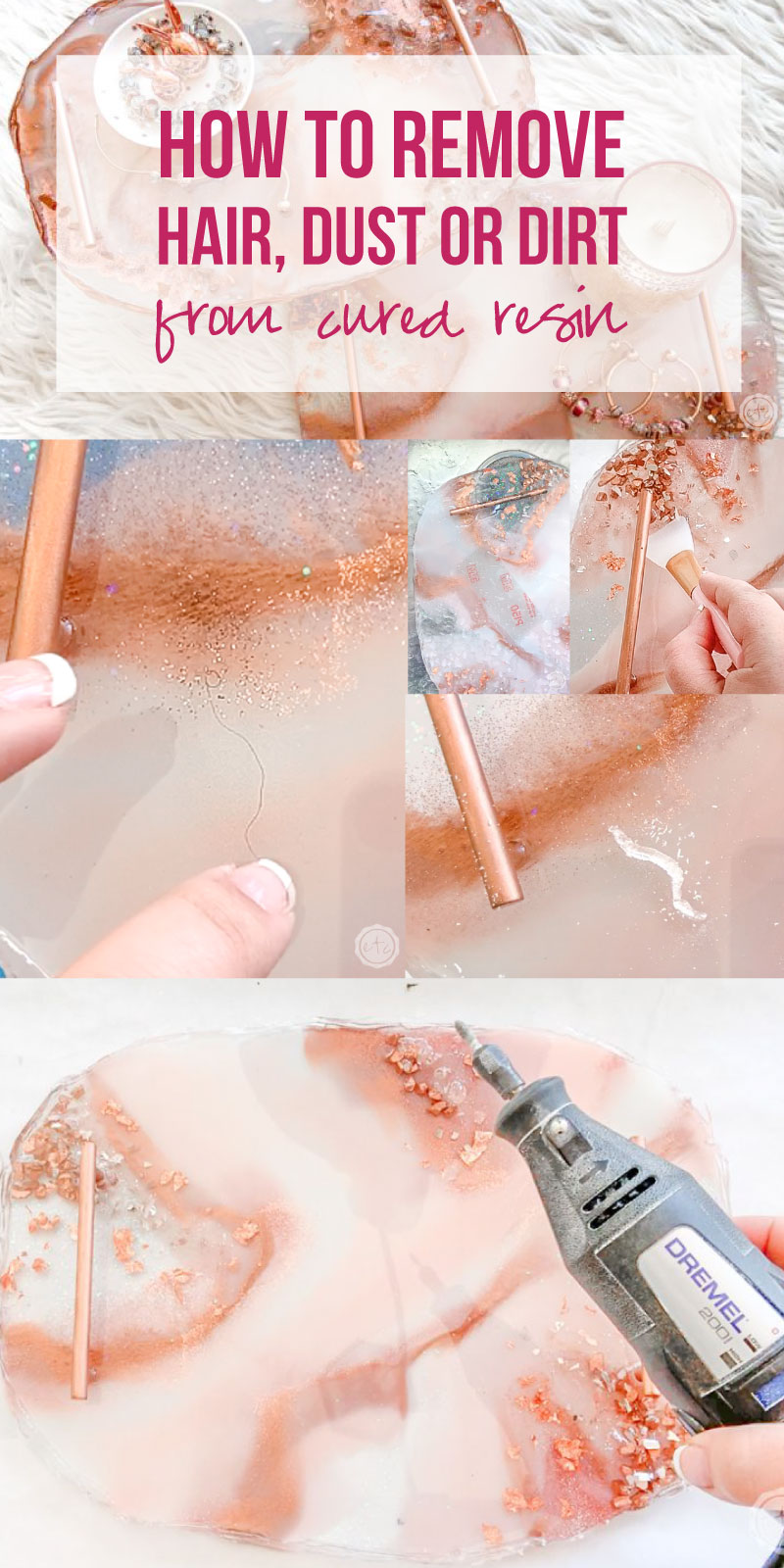 How to Remove Hair, Dust or Dirt from Cured Resin - Happily Ever After, Etc.